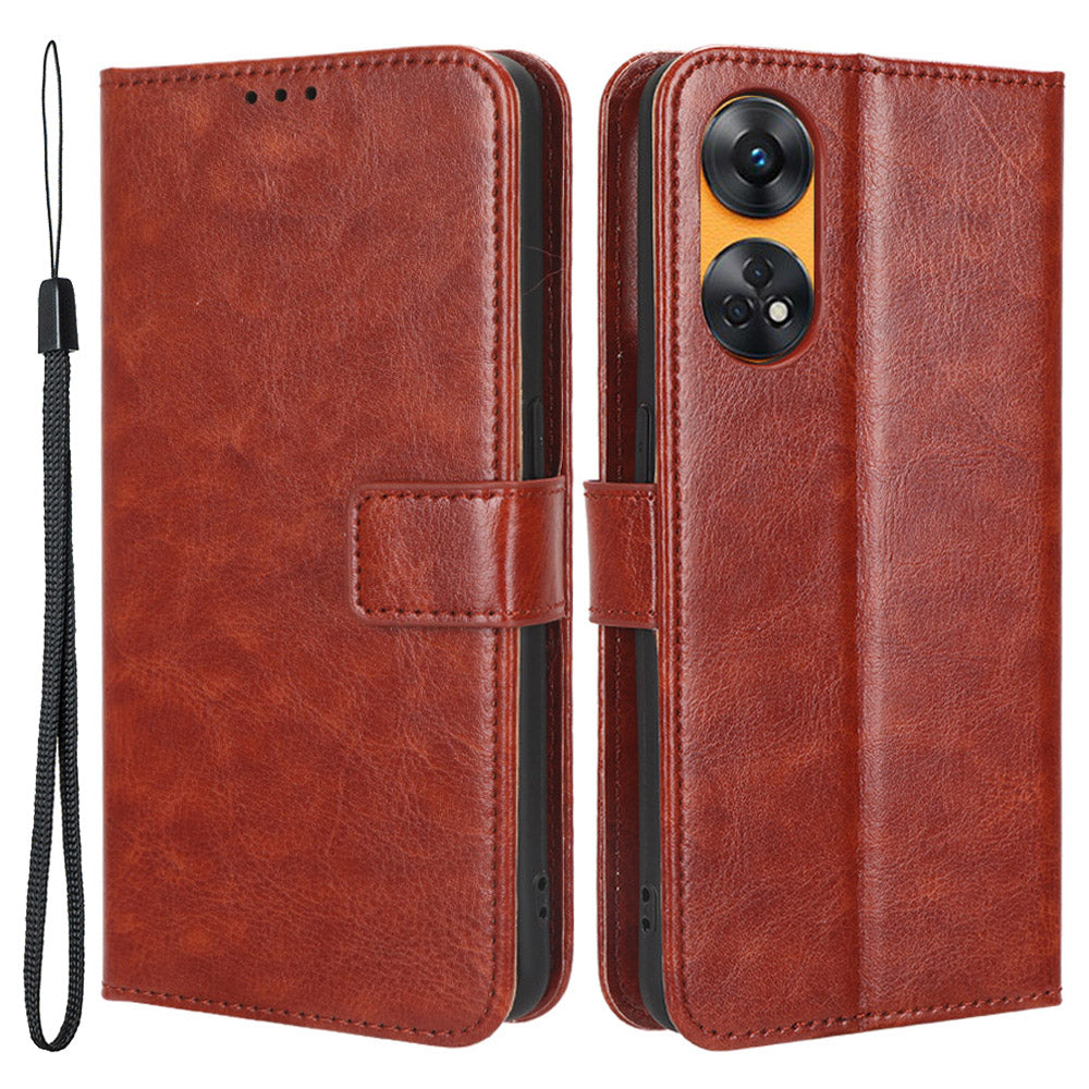 Phone Leather Case for Oppo Reno8 T 4G Wallet Stand Crazy Horse Texture Phone Cover Phone Leather Case for Oppo Reno8 T 4G Wallet Stand Crazy Horse Texture Phone Cover